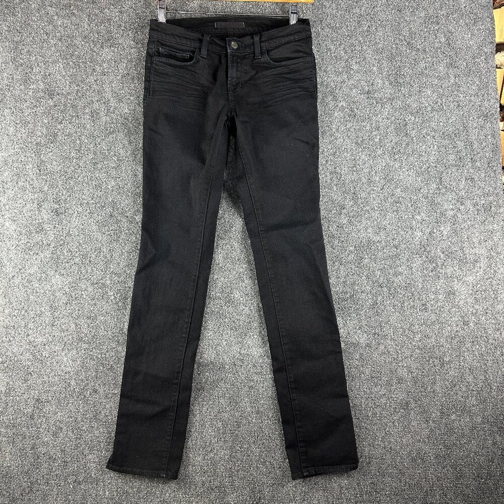 J Brand Jeans Womens 28 Black Cotton Stretch Pencil Split Leg Pockets